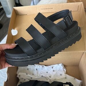 Black Dr. Marten Platform Sandals